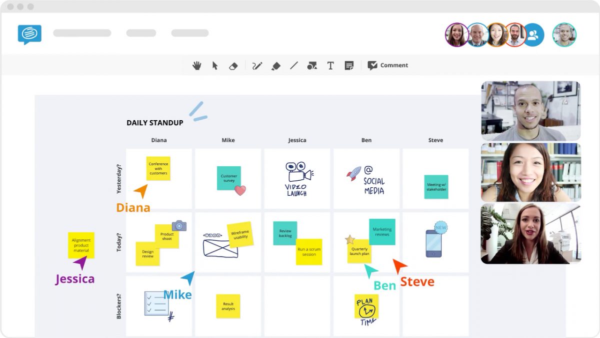 Agile project management online whiteboard