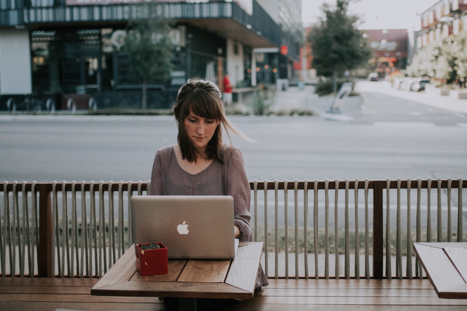 Remote worker in a cafe