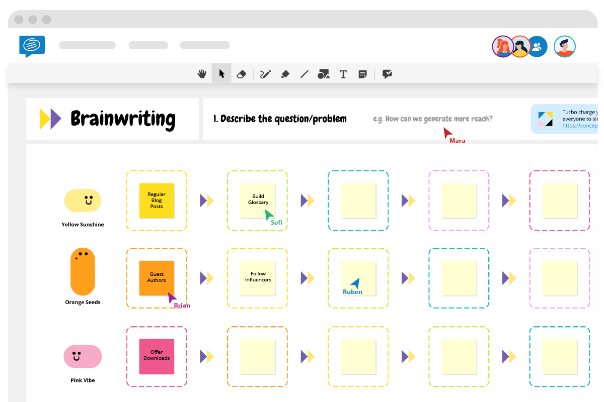 Brainwriting technique example template