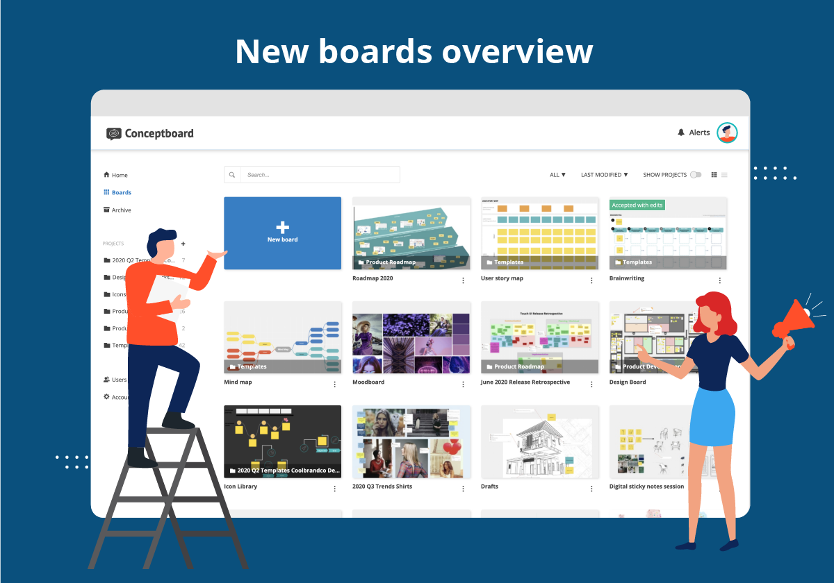 Conceptboard new boards overview