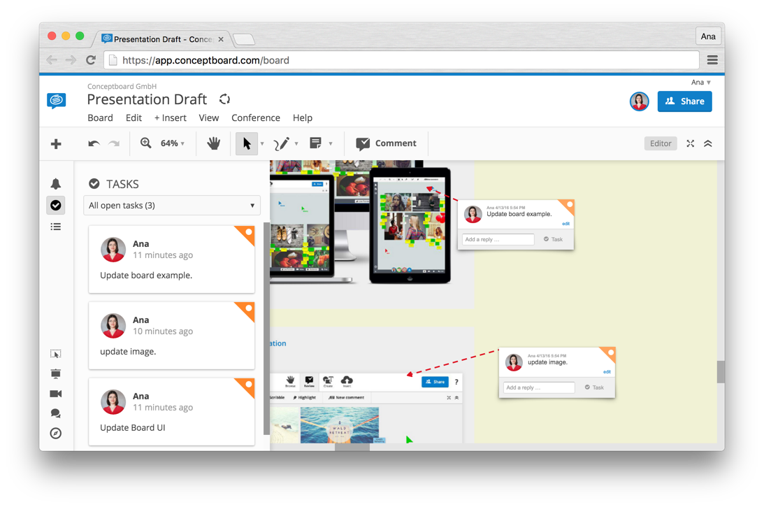 Conceptboard Task Lists To Do in online whiteboard