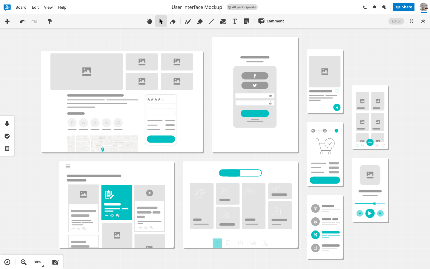 Conceptboard User Interface Mockup