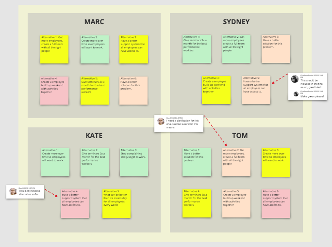 Having a realtime collaboration brainstorming session in Conceptboard